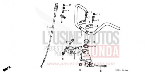 TUYAU DE GUIDON/PONT SUPERIEUR CM125CR de 1994